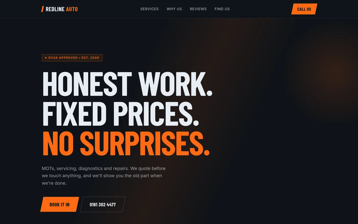 Redline Auto — Garage & MOT Centre website