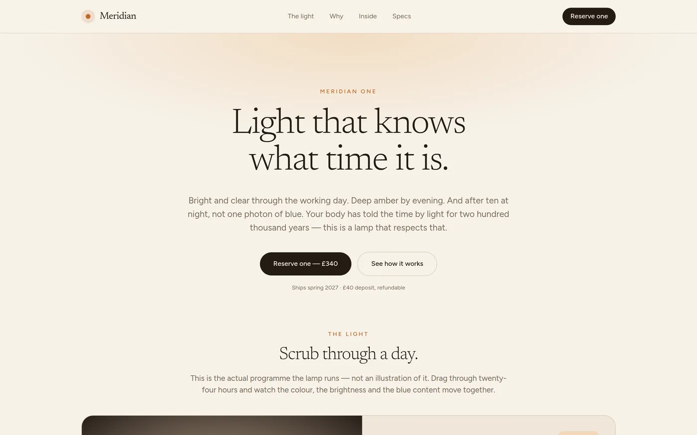 Meridian — Product Launch website