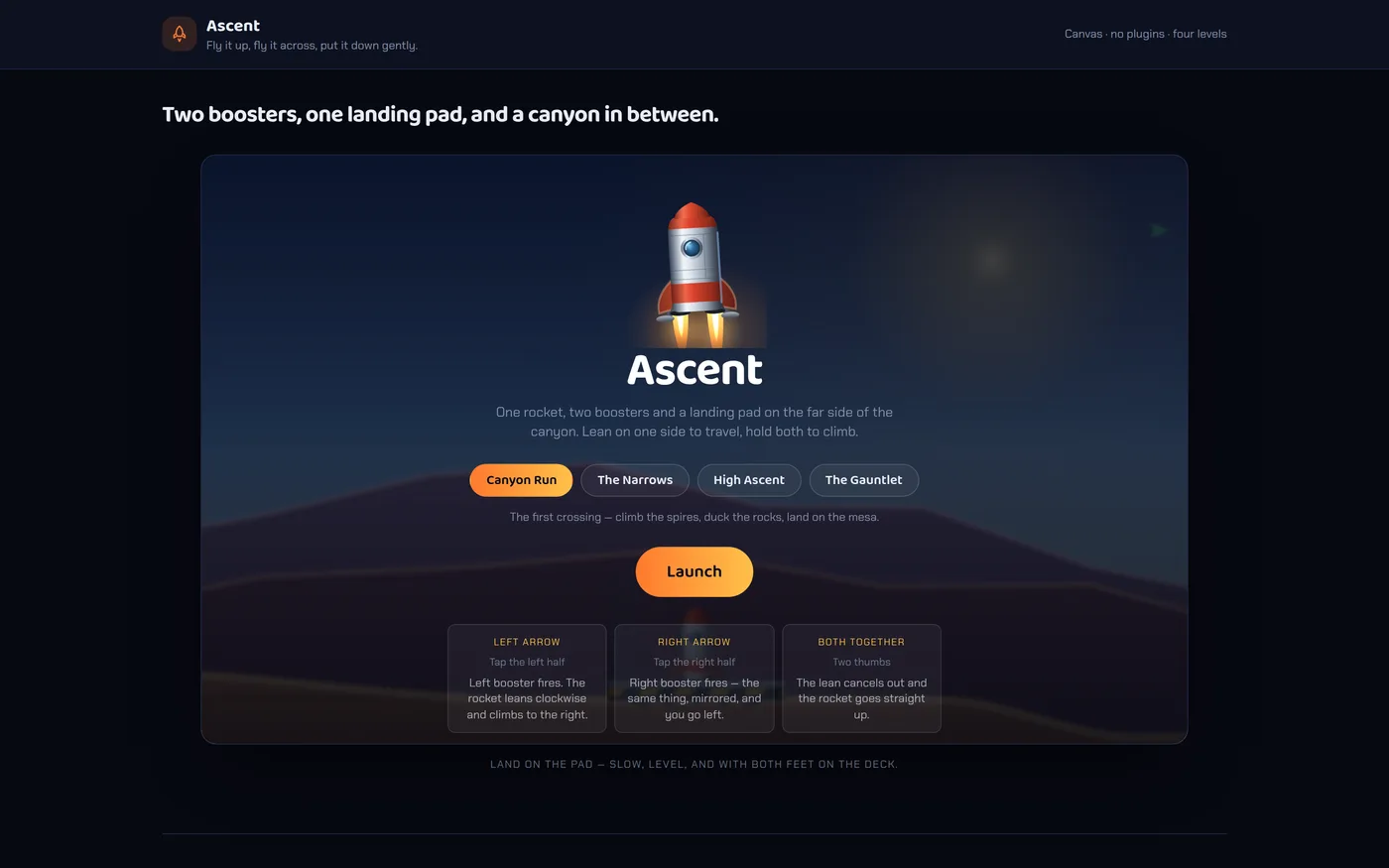 Ascent — Time-Attack Game website